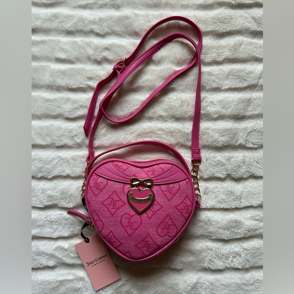Juicy Couture Precious Moments Heart Crossbody Bag Pink NWT Y2K Barbiecore